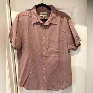 Madewell Men's Short Sleeve Button-Down Shirt in Dusty Rose